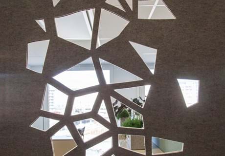 afskærmning med Fraster filt på kontor